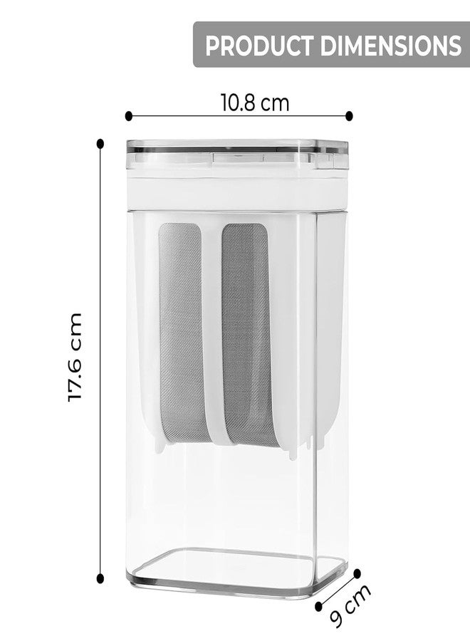 Dingger Yogurt Filter Strainer & Greek Yogurt Maker - Multi-Functional Curd Strainer, Hung Curd Maker with Fine Mesh Bag & Lid for Homemade Greek Yogurt, Curd and Cheese, 10.8X9X17.6 Cm, White - Image 2
